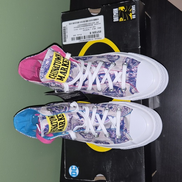 Converse High-Top Sneakers with Pink and Blue Accents - Picture 2 of 9